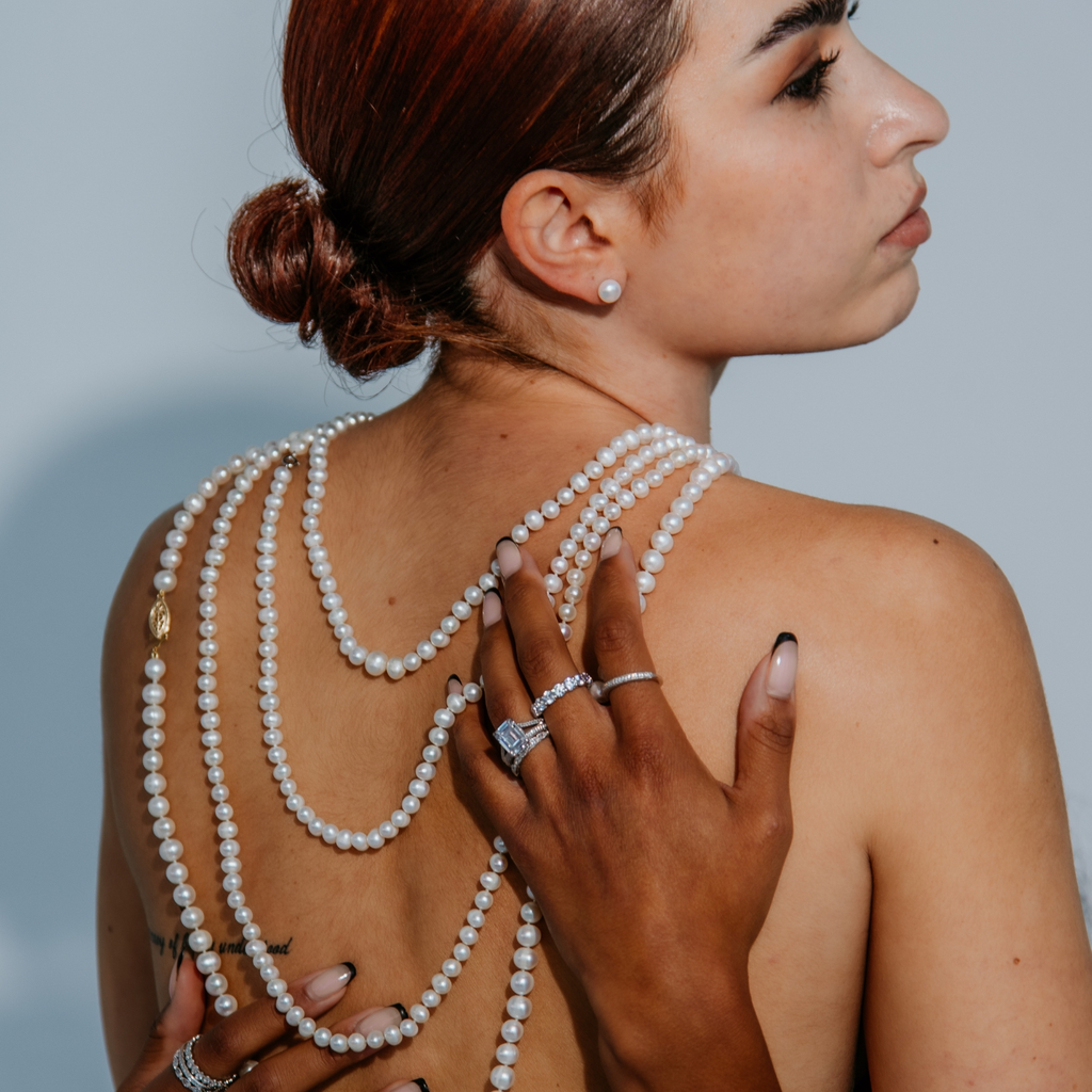 Menina Pearl Studs Model Photo.webp