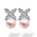 Pink Pearls & Diamond Earrings