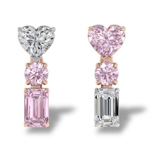 Pink & White Diamond Earrings 