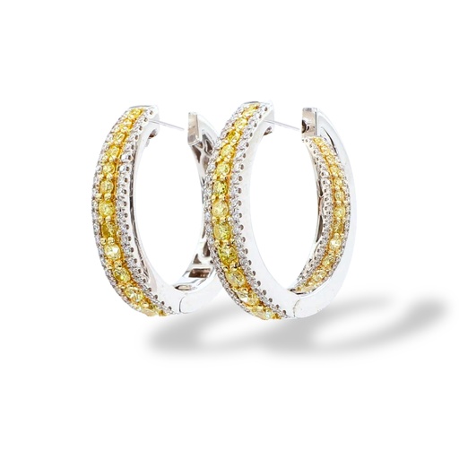 Yellow Diamond Hoops